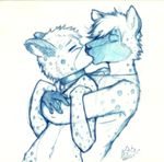  2013 anthro biped blue_and_white cheetah collar cross duo eyes_closed feline fur hair hug hyena jake_(stripes) kissing male male/male mammal monochrome narffet navel nude pen_(artwork) pendant romantic_couple salem_(stripes) short_hair signature simple_background snout spots spotted_fur spotted_hyena traditional_media_(artwork) white_background 