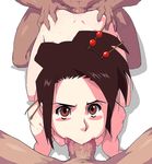 1girl 2boys :&gt;= all_fours anal anus ass ass_grab breasts brown_eyes brown_hair doggystyle fellatio fuu gangbang group_sex hair_ornament hetero multiple_boys multiple_penises nipples nude oral penis pigtail pov samurai samurai_champloo sex small_breasts solo_focus tagme uncensored 