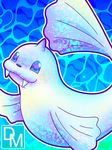  ambiguous_gender close-up cute dewgong digital_magician feral fin horn looking_at_viewer nintendo nude pok&eacute;mon sharp_teeth smile solo swimming teeth video_games water 