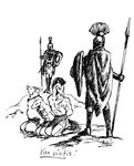  ambiguous_gender anthro armor bdsm black_and_white bondage bound equine eternat.knot_(artist) helmet horse human kneeling latin_text lizard male mammal melee_weapon monochrome pig polearm porcine reptile roman_soldier scalie shield simple_background spear text weapon white_background 