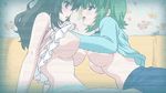  2girls animated animated_gif breast_sucking breasts jitaku_keibiin large_breasts multiple_girls nipples panties recording yuri 