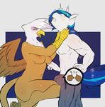 anthro anthrofied areola avante92 avian ballbusting beak biting_tongue breasts brown_feathers brown_fur bulge clothed clothing cock_and_ball_torture duo equine feathered_wings feathers female friendship_is_magic fur gilda_(mlp) gryphon hair hand_on_neck hi_res hindpaw horn knee_to_the_balls kneeing kneeling male mammal midriff multicolored_hair muscular muscular_male my_little_pony navel nipples nude open_mouth pain pants partially_clothed pawpads paws peanut_(food) pecs shining_armor_(mlp) shocked sweatpants teeth tongue tongue_out topless unicorn white_feathers white_fur wings yellow_eyes 