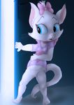 2017 anthro bottomless bow cat clothed clothing cub disney featureless_crotch feline mammal marie_(aristocats) mousetache shirt the_aristocats young 