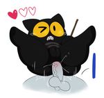  &lt;3 2016 anal anal_penetration anthro balls big_butt black_fur blush bottomless butt cat clothed clothing erection feline female fur google google_doodle halloween holidays magic_cat_academy male male/female mammal momo_(google) penetration penis pussy sex simple_background sssonic2 video_games wand white_background yellow_eyes 
