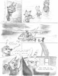  2017 4_fingers aircraft anthro armor body_armor bulletproof_vest canine clothed clothing comic coyote coywire_(pvtscott) dipstick_ears disney earpiece eyewear female fox glasses gloves_(marking) group helicopter hybrid inner_ear_fluff jack_savage judy_hopps lagomorph male mammal markings nick_wilde police_uniform pvtscott rabbit stripes traditional_media_(artwork) uniform water watermark wet wolf wolford zootopia 