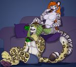  anthro ash_(ashkelling) breasts carifoxleopard feline female hypnosis keilani leopard male mammal mind_control paws simple_background spots tiger 
