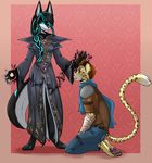  anthro ash_(ashkelling) canine clothed clothing feline female fur hypnosis leopard magic male mammal mind_control robes scarlet-frost simple_background smile spots wolf 