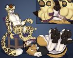  anthro ash_(ashkelling) canine carifoxleopard clothed clothing dannydumal feline foot_worship fur hypnosis leopard male mammal mind_control paws simple_background smile spots tongue tongue_out wolf 