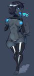  2016 3_toes 4_fingers animal_humanoid anthro barefoot big_breasts big_thighs biped black_bottomwear black_clothing black_hair black_topwear blue_eyes blue_fire blue_nipples blue_tongue breasts claws clothing clothing_pull digital_drawing_(artwork) digital_media_(artwork) dragon dragon_humanoid ears_back exposed_breasts eyelashes facial_markings fangs feet female fire fire_breathing full-length_portrait glowing glowing_nipples grey_background grey_scales grey_spots grey_theme hair hi_res holding_breast humanoid humanoid_feet humanoid_hands leather legs_together legwear lizardbat_(artist) long_tongue looking_away looking_down markings nipples open_mouth panties panty_pull plantigrade portrait puffy_nipples raised_shirt scales shirt short_hair shortstack signature simple_background smolder socks solo spots spotted_scales standing stirrup_socks teasing thick_tail thigh_highs toe_claws toes tongue tongue_out underwear undressing voluptuous 
