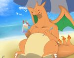  ambiguous_gender avian barefoot beach beverage bird charizard claws cloud cute eyes_closed feral fire food happy iceseacat nintendo nude outside overweight pecs pok&eacute;mon sand sea seaside sharp_claws sitting sky smile solo spoon tailwag thick_thighs toe_claws tongue tongue_out umbrella video_games water wings 