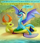  2017 blush changeling dialogue dragon duo english_text friendship_is_magic hi_res insect_wings lying my_little_pony outside princess_ember_(mlp) text thorax_(mlp) tomatocoup wings 