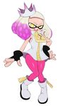  2017 absurd_res cephalopod clothed clothing female fingerless_gloves fully_clothed gloves hi_res humanoid inkling looking_at_viewer marine nintendo not_furry open_mouth pearl_(splatoon) simple_background solo splatoon sssonic2 tentacle_hair tentacles video_games white_background 