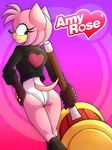  &lt;3 amy_rose anthro better_version_at_source boots butt clothing footwear gloves hammer jacket leather mammal marik_azemus34 simple_background sonic_(series) tools 