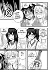  @_@ akagi_(kantai_collection) bottle comic drie drunk english greyscale hair_ribbon headband japanese_clothes kaga_(kantai_collection) kantai_collection left-to-right_manga long_hair monochrome multiple_girls remodel_(kantai_collection) ribbon short_sidetail shoukaku_(kantai_collection) sweatdrop tasuki twintails zuikaku_(kantai_collection) 