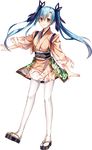  blue_hair full_body hair_ribbon japanese_clothes long_hair official_art oshiro_project oshiro_project_re ribbon saijou_haruki smile thighhighs transparent_background tsuyama_(oshiro_project) twintails white_legwear yellow_eyes 