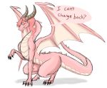  2015 anthro blush dragon edit fantasy female mammal membranous_wings reptile scalie solo square_enix thatweirdguyjosh transformation video_games wings 