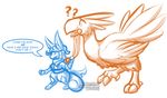  2017 ambiguous_gender avian bird bridle chocobo claws clothing comic confusion dialogue digital_media_(artwork) feathers final_fantasy harness lagora lead long_tail male naughtygryph race square_enix transformation unknown_species video_games wings 