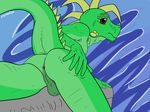  anthro anus balls butt crystallos crystallos(character) digital_media_(artwork) iguana lizard looking_at_viewer looking_back male nude presentation presenting raised_tail rear_view reptile scalie solo 