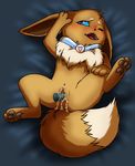  2017 blush cybernetics digital_media_(artwork) eevee female feral fur luna_the_eevee lying machine mammal masturbation nintendo penetration pok&eacute;mon pussy redcatart sex_toy simple_background smile solo vaginal vibrator video_games 