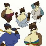  anthro anthrofied big_breasts bikini breasts brown_fur button_shirt cleavage clothed clothing crossgender dreamworks female fur hoodie lingerie mammal over_the_hedge oystercatcher7 raccoon rj_(over_the_hedge) sportswear sweater swimsuit 