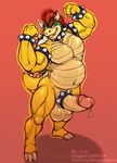  anthro balls barefoot biceps big_balls big_penis bowser butt claws cock_ring collar cum cum_on_penis cum_string fist flexing hair horn king koopa looking_at_viewer male manly mario_bros musclegut muscular nargleflex navel nintendo nude orgasm pecs penis raised_arm royalty scalie sharp_claws sharp_teeth shell smile solo spikes standing teeth thick_penis toe_claws triceps video_games 