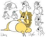  2018 absurd_res anthro belly big_belly claws crossed_arms english_text hi_res lying male model_sheet multiple_images nintendo one_eye_closed piper pok&eacute;mon pok&eacute;mon_(species) pose sandslash semi-anthro sleeping slightly_chubby solo spikes sweat text thick_thighs video_games warp0fwrath wide_hips wink 