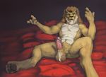  2017 anthro balls erection feline humanoid_penis inviting lion looking_at_viewer male mammal nib-roc nude penis smile solo 