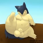  absurd_res balls belly big_balls big_legs feet hi_res male nintendo one_eye_closed overweight penis pok&eacute;mon rhuanfps slightly_chubby somnamg spread_legs spreading typhlosion video_games wink 