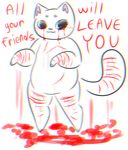  2017 ambiguous_gender anthro biped black_eyes blood blush cat cutting depression digital_media_(artwork) feline filter fur ltcabbitsu mammal pink_nose sad self_harm simple_background slightly_chubby smile solo white_background white_cat_(ltcabbitsu) white_fur white_tail wounded young 