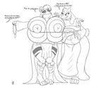  &lt;3 anthro asriel_dreemurr badgerben big_breasts boots boss_monster breasts caprine clothed clothing crossgender daughter female footwear goat horn huge_breasts hyper hyper_breasts ink jewelry mammal monochrome mother mother_and_daughter necklace parent sketch skimpy smile speech_bubble teeth toriel undertale video_games 