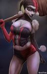  anthro batman_(series) breasts canine clothed clothing cosplay female hammer harley_quinn looking_at_viewer makeup mammal shintori solo tight_clothing tools wide_hips 