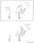  absurd_res age_difference avian bird cub cute duo english_text father hi_res humor liz_climo male monochrome newspaper parent stork text young 