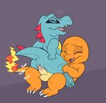  2017 balls charmander female feral fire flaming_tail male male/female mammal nintendo nude open_mouth ormtunge penetration penis pok&eacute;mon pussy sex totodile video_games 