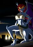  anklet anthro armband blue_skin breasts clothed clothing crown demona_(gargoyles) disney female gargoyle gargoyles hair humanoid jewelry looking_at_viewer mad-project membranous_wings pose red_eyes red_hair skimpy solo tiara wings 