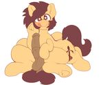  2017 absurd_res animal_genitalia animal_penis anus balls blush duo earth_pony equine equine_penis fan_character feral hi_res hooves horse kribbles male mammal my_little_pony penis pony simple_background smile spread_legs spreading tongue tongue_out underhoof 