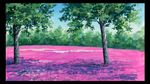  border commentary day field flower flower_field highres hirota_(masasiv3) nature no_humans outdoors scenery sky traditional_media tree watercolor_(medium) windowboxed 