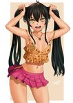  :d adjusting_hair armpits arms_up black_hair breasts bunching_hair cowboy_shot crop_top crop_top_overhang dated highres idolmaster idolmaster_cinderella_girls jewelry lasterk long_hair looking_at_viewer matoba_risa microskirt midriff navel necklace no_bra off_shoulder open_mouth outside_border paid_reward patreon_reward pendant pink_skirt pleated_skirt round_teeth shiny shiny_skin sidelocks signature skirt small_breasts smile solo standing strap_slip tank_top teeth twintails upper_teeth yellow_eyes 