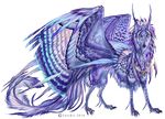 2016 alpha_channel ambiguous_gender canine claws feathered_wings feathers feral fur hybrid mammal paws purple_eyes purple_feathers purple_fur purple_nose simple_background tatchit transparent_background wings 