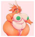  anthro big_breasts blush breasts featureless_crotch female lagomorph mammal mr.pink nipples nude obese open_mouth overweight rabbit smile solo standing 