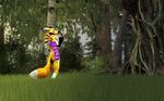  3d_(artwork) anthro big_breasts breasts butt candy canine digimon digital_media_(artwork) female food forest fox garry&#039;s_mod lollipop lordzbacon mammal nude pose renamon solo tree 