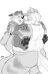  anthro arcanine belly canine clothed clothing dilfcanine disney eyewear facial_hair fox gideon_grey glasses hair hat male mammal monochrome nintendo overweight partially_clothed pok&eacute;mon simple_background slightly_chubby video_games white_background zootopia 