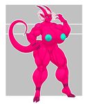  anthro big_breasts breasts female mr.pink muscular muscular_female nipple_piercing nipples piercing pussy scalie solo standing 