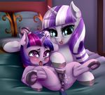  2017 anus bed cub dankflank daughter dock duo equine female female/female feral friendship_is_magic hair hi_res hooves horn incest mammal mother mother_and_daughter multicolored_hair my_little_pony on_bed open_mouth parent pussy pussy_juice spread_legs spreading tongue tongue_out twilight_sparkle_(mlp) twilight_velvet_(mlp) two_tone_hair underhoof unicorn young 