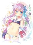  blue_bow blue_eyes blue_hair blue_panties blush bow cameltoe collarbone eyebrows_visible_through_hair gochuumon_wa_usagi_desu_ka? hair_bow hat kafuu_chino long_hair looking_at_viewer mitsumomo_mamu navel panties parted_lips solo striped striped_panties twintails underwear white_hat white_panties 