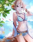  arm_support bad_id bad_pixiv_id bikini bikini_under_clothes black_eyes blonde_hair bracelet braid breasts chain cleavage crown_braid cup day drink drinking_glass drinking_straw earrings flower food fruit hair_between_eyes hair_flower hair_ornament hibiscus highres idolmaster idolmaster_cinderella_girls idolmaster_cinderella_girls_starlight_stage jewelry layered_bikini lemon lemon_slice looking_at_viewer magako medium_breasts nail_polish navel necklace ocean outdoors parted_lips petals platinum_blonde_hair shiomi_shuuko short_hair short_shorts shorts sitting sky smile solo starfish striped striped_bikini swimsuit yellow_nails 