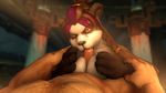  16:9 anthro bear breasts female human looking_at_viewer male male/female mammal oral oral_penetration panda pandaren penetration penis rexx_(artist) sex titfuck video_games warcraft 