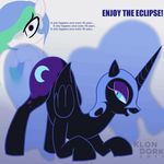  2017 animated armor dialogue english_text equine female friendship_is_magic green_eyes green_sclera helmet horn kl0ndike mammal my_little_pony nightmare_moon_(mlp) princess_celestia_(mlp) shaking_butt smile text winged_unicorn wings 
