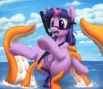  2017 absurd_res anatomically_correct anatomically_correct_pussy anearbyanimal animal_genitalia animal_pussy butt clitoris clothing cutie_mark dock equine equine_pussy female feral friendship_is_magic hair hi_res hooves horn mammal my_little_pony open_mouth purple_eyes pussy restrained snorkel swimsuit teats tentacles twilight_sparkle_(mlp) underhoof unicorn water 