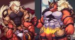  2017 5_fingers abs anthro anthro_on_anthro anthrofied arcanine arm_support arm_tuft balls barazoku biceps big_biceps big_hands big_pecs big_tail biped black_balls black_countershading black_fur black_markings black_skin body_hair brown_nose butt canine cel_shading cheek_tuft chest_hair chest_tuft clenched_teeth countershade_face countershade_torso countershading digital_drawing_(artwork) digital_media_(artwork) duo erection eye_contact eyebrows featureless_crotch feline fire fluffy fluffy_tail front_view fur fur_tuft glans green_eyes grey_skin grin hair hand_on_leg hand_on_thigh high-angle_view huge_tail humanoid_hands humanoid_penis hyper hyper_muscles incineroar interspecies istani kemono looking_at_another looking_at_partner looking_down looking_up lying male male/male mammal mane mane_hair manly markings messy_hair multicolored_skin muscular muscular_arms muscular_legs muscular_male naturally_censored neck_tuft nintendo nude obliques on_back on_top orange_fur pecs penis pink_nose pok&eacute;mon pok&eacute;morph portrait pose pseudo_clothing pubes quads red_skin retracted_foreskin reverse_countershading sex sharp_fingernails shoulder_tuft simple_background smile spread_legs spreading standing straddling tan_countershading tan_skin teeth thick_thighs three-quarter_portrait torso_grab triceps tuft uncut video_games warm_colors 