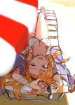  alternate_costume beach_chair beach_umbrella bikini blue_eyes brown_hair granblue_fantasy hairband lying sand sandals shawl solo song_(granblue_fantasy) sunglasses swimsuit umbrella wanotsuku white_bikini 